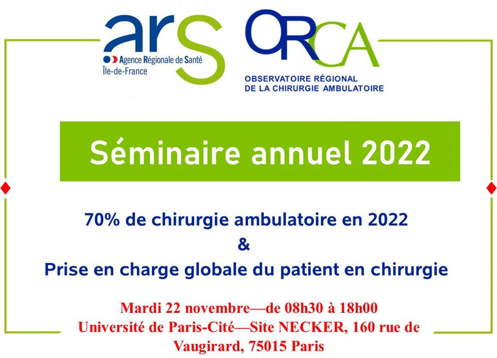 séminaire chirurgie ambulatoire orca 2022